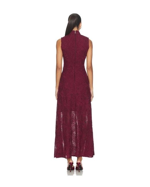 ROTATE BIRGER CHRISTENSEN Red Flower Mesh Maxi Dress
