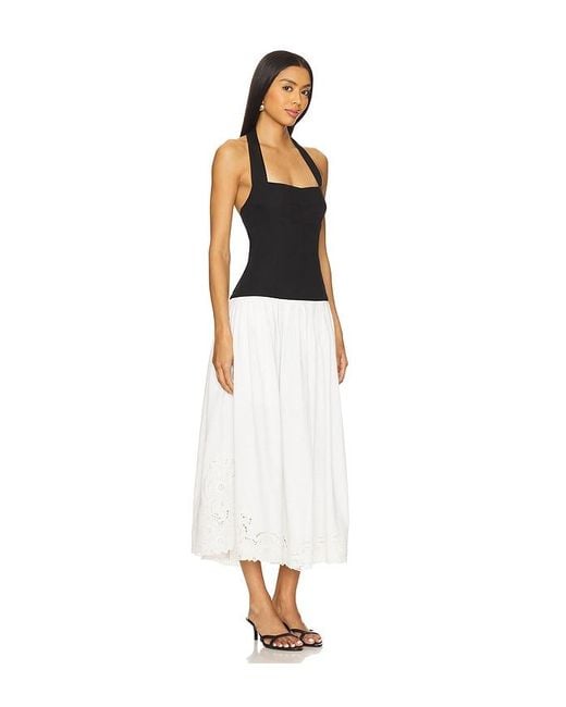 LPA White Clara Midi Dress