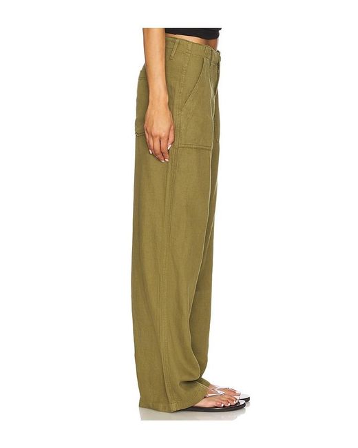 GOOD AMERICAN Green Lite Linen Jeans