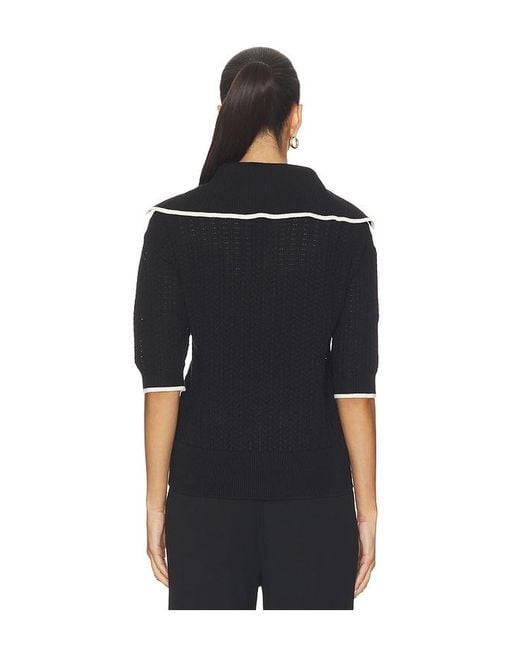 Varley Black Arney Half Zip Knit Polo Top