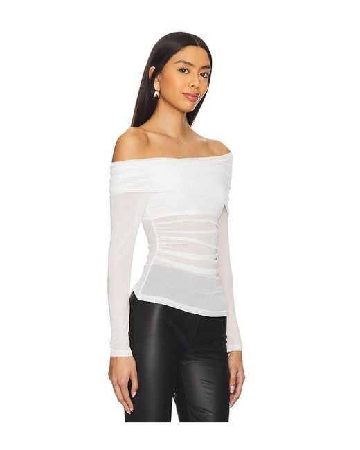 superdown White Kami Off Shoulder Top