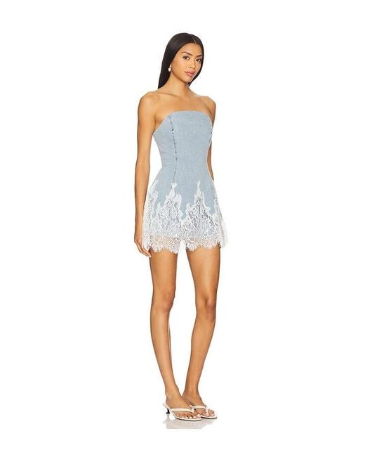 Amanda Uprichard Blue Romilly Skort Romper