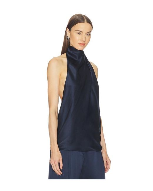 The Sei Blue Draped Halter Top