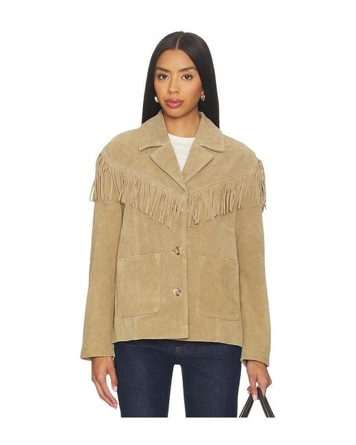 Blank NYC Natural Suede Fringe Jacket
