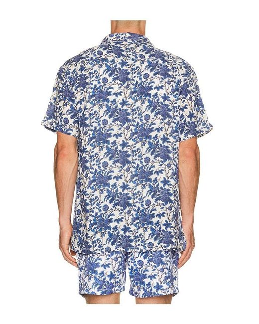 ARRELS Barcelona Blue Marmaris X Malika Favre Camp Collar Shirt for men