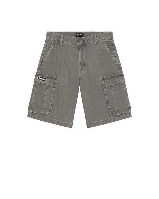 Huf Gray Oval Denim Cargo Short for men