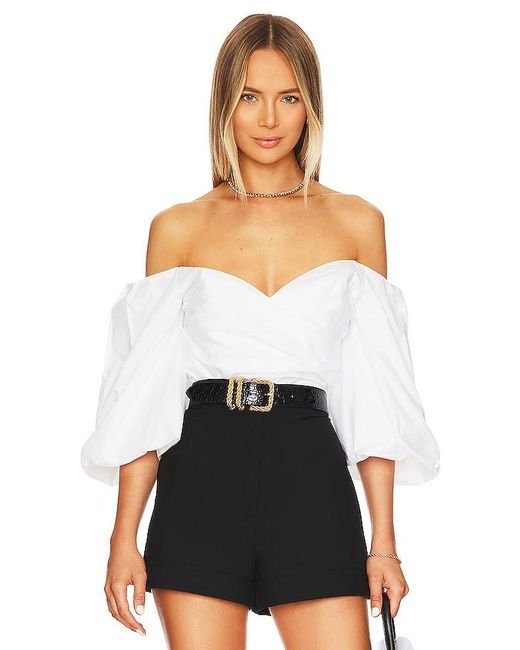 Bardot White Eva Poplin Top