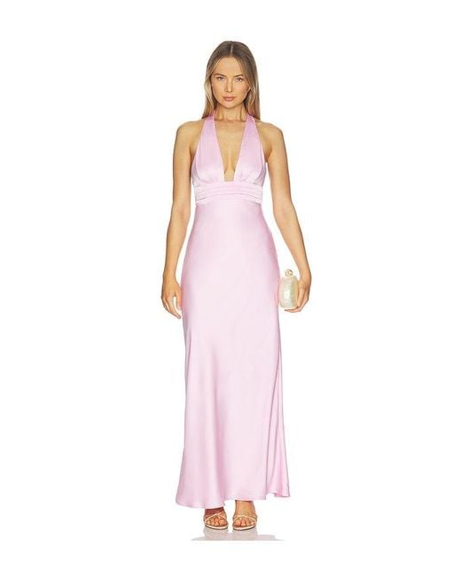 Runaway the Label White Sylvie Plunge V-Neck Maxi Dress