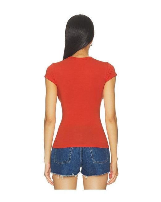 GRLFRND Red Crew Neck Slim Fit Tee