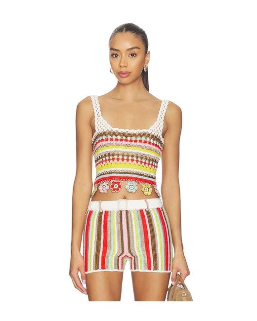MY BEACHY SIDE Multicolor Noa Hand-Crocheted Top