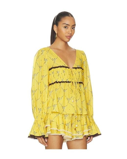 Siedres Yellow Riby Top
