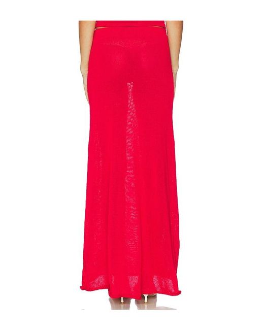SNDY'S Red Cali Maxi Skirt