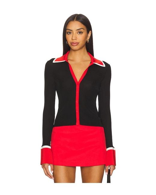 Alice + Olivia Red Nealie Cardigan