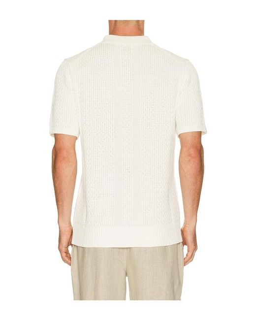 CHE White Santino Textured Polo for men