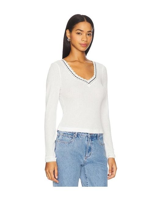 Free People White Only You Long Sleeve