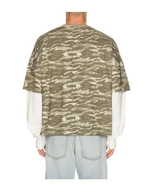 Rhude Multicolor Tiger Camo Double Layer Tee for men
