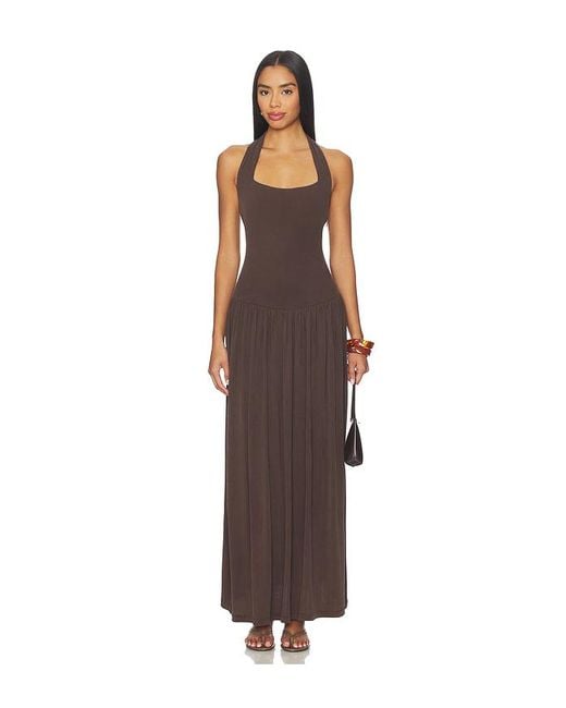 AYA MUSE Brown Quill Dress