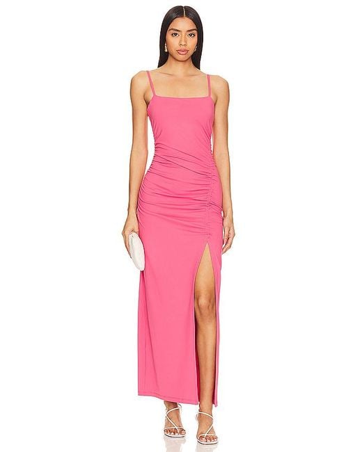 Susana Monaco Pink Maxikleid Mit Raffung