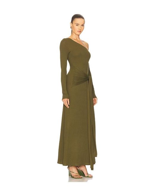 Seven Wonders Green Bianca One Shoulder Maxi Dress