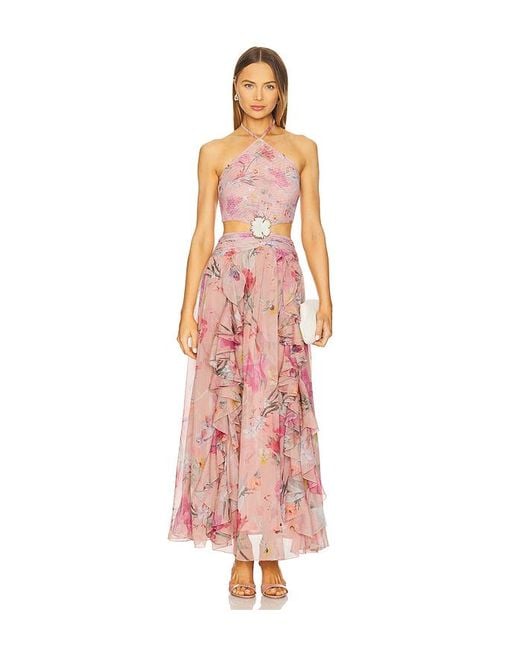 PATBO White Lily Flower Maxi Dress