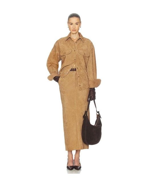 Helsa Natural Suede Overshirt