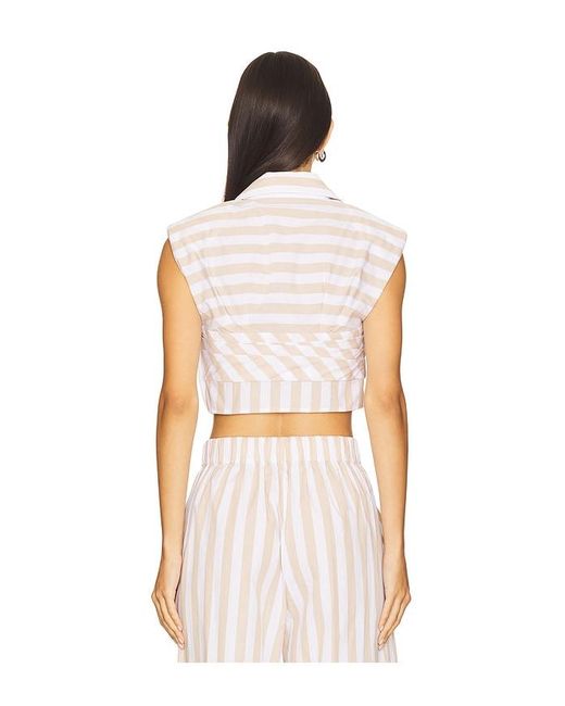 Jonathan Simkhai Multicolor Emie Cropped Box Sleeve Top