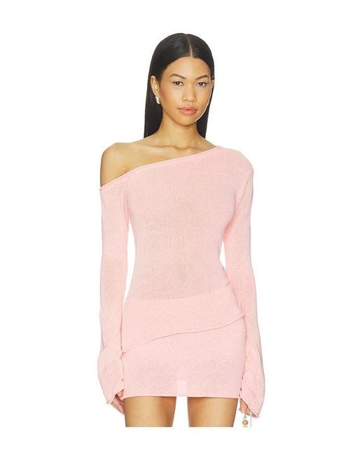 Lovers + Friends Pink Adilen Off The Shoulder Top