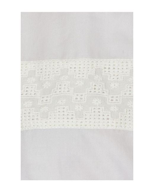 Helsa White The Summer Overshirt With Vintage Swiss Embroidery