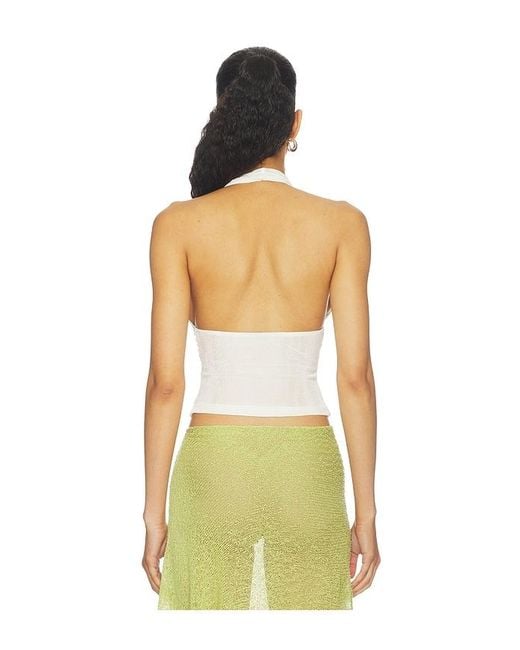 superdown White Starling Halter Top