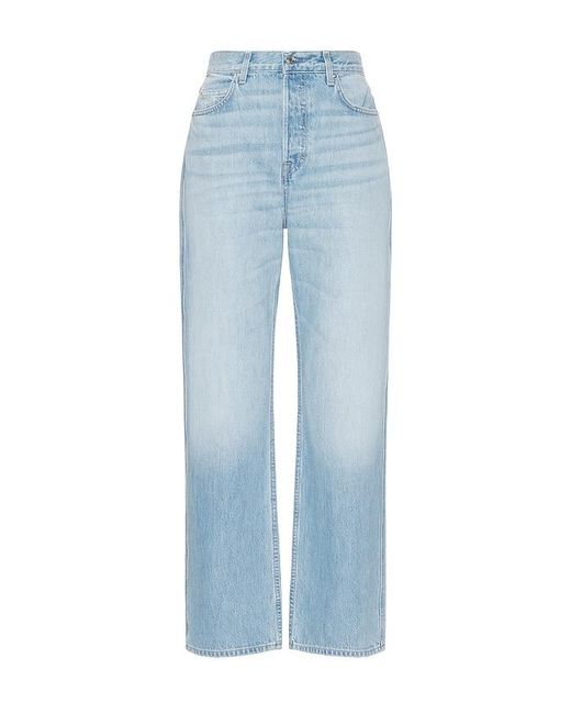 GRLFRND Blue Graham High Rise Straight Short Inseam