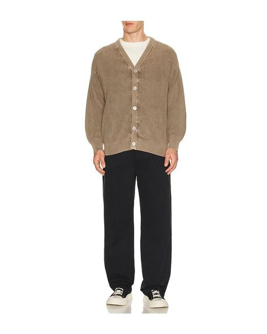 Devereux Golf Natural The Fisherman Rib Cardigan for men