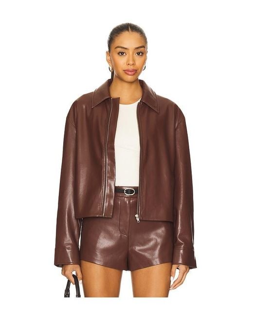 House of Harlow 1960 Brown X Revolve Rapha Faux Leather Jacket
