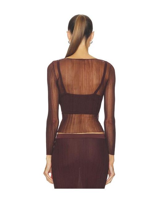 Jonathan Simkhai Red Leonie Long Sleeve Top