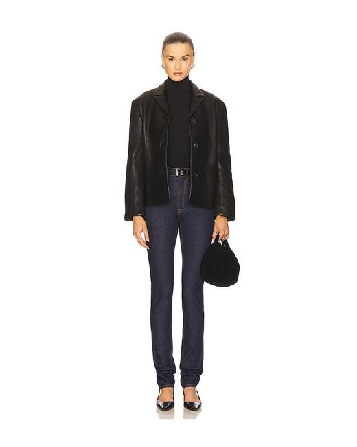 GRLFRND Black Marlo Leather Blazer
