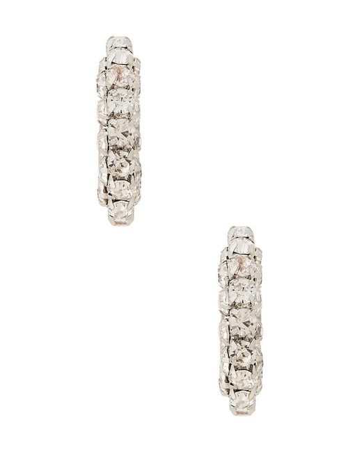 Area White Small Crystal Hoop Earrings