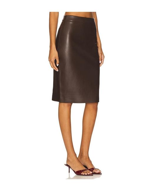 Susana Monaco Black Faux Leather Pencil Skirt