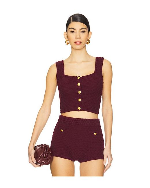 MAJORELLE Red Evaline Top