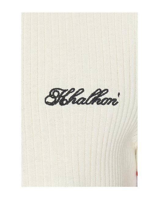 Khalhon White Varsity Tipped Rib Polo
