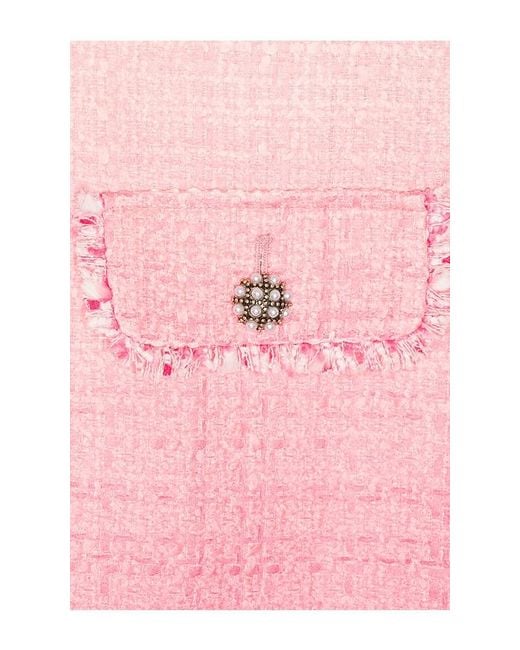 Alice + Olivia Pink Dumont Tweed Boxy Jacket