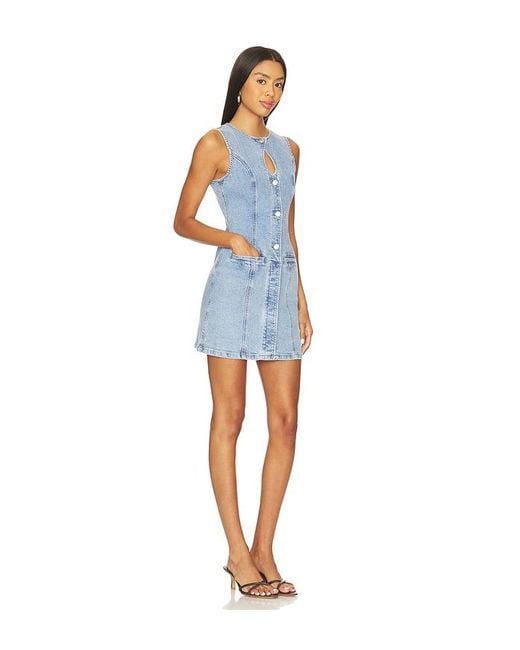 SOVERE Blue Etch Denim Mini Dress