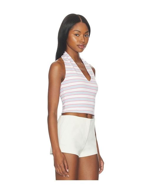GOOD AMERICAN White Super Stretch Halter Tank Top