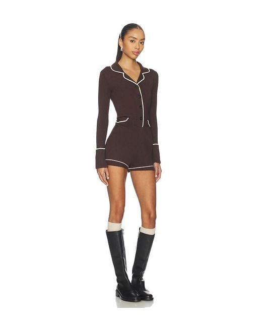 Monse Black Knitted Pajama Romper