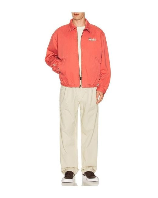 Polo Ralph Lauren Red Twill Ralph Script Windbreaker Jacket for men