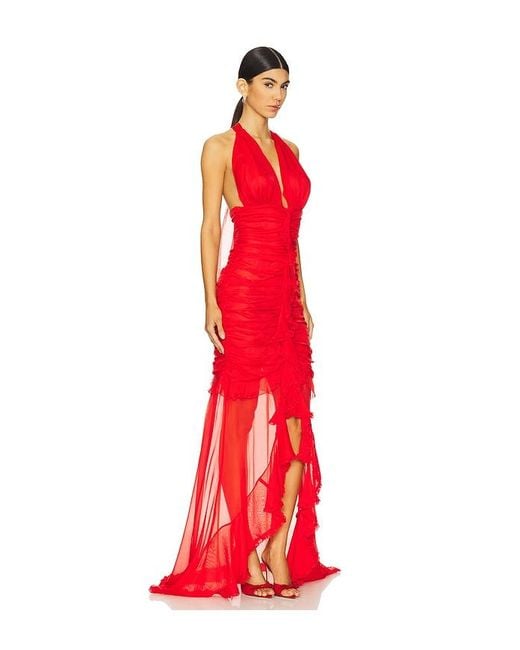 For Love & Lemons Red Kayta Gown