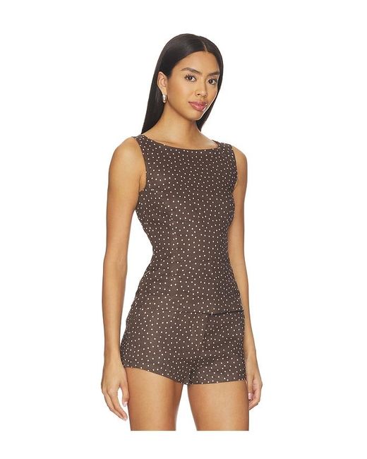 AEXAE Brown X Revolve Linen Boatneck Top