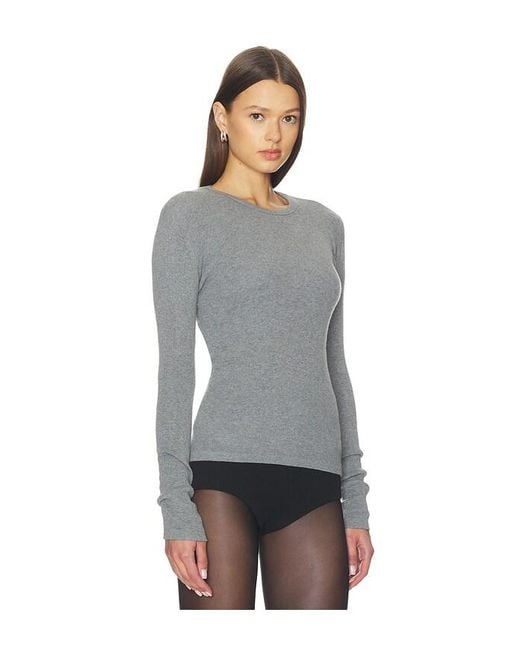 Lisa Yang Gray Langärmeliges Shirt Vivian