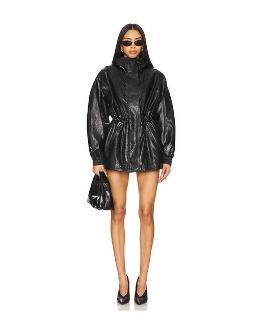 Rag & Bone Black Monica Faux Leather Foil Jacket
