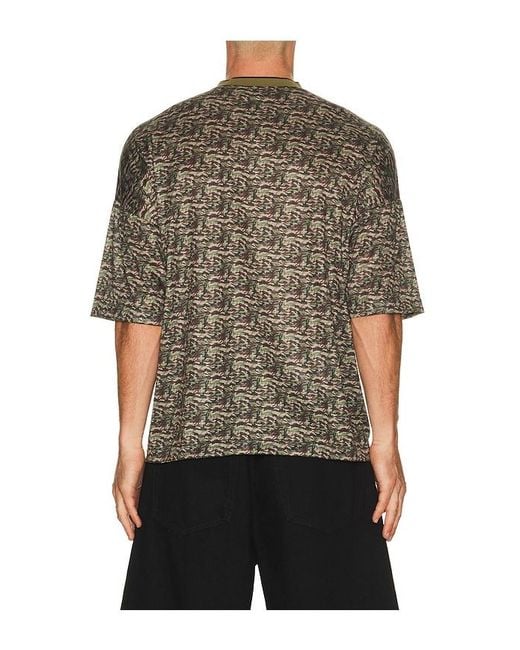 Palm Angels Black Camo Allover Palm Sport Tee for men