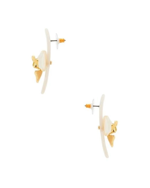 Lele Sadoughi White Orchid Earrings