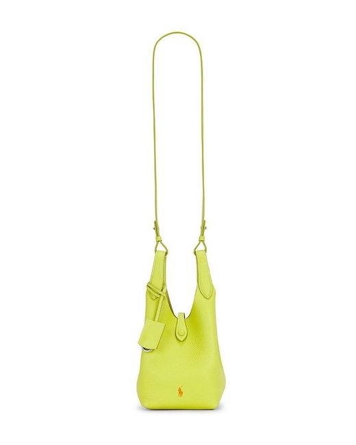 Polo Ralph Lauren White Shiny Drum Pebble Small Crossbody Bag